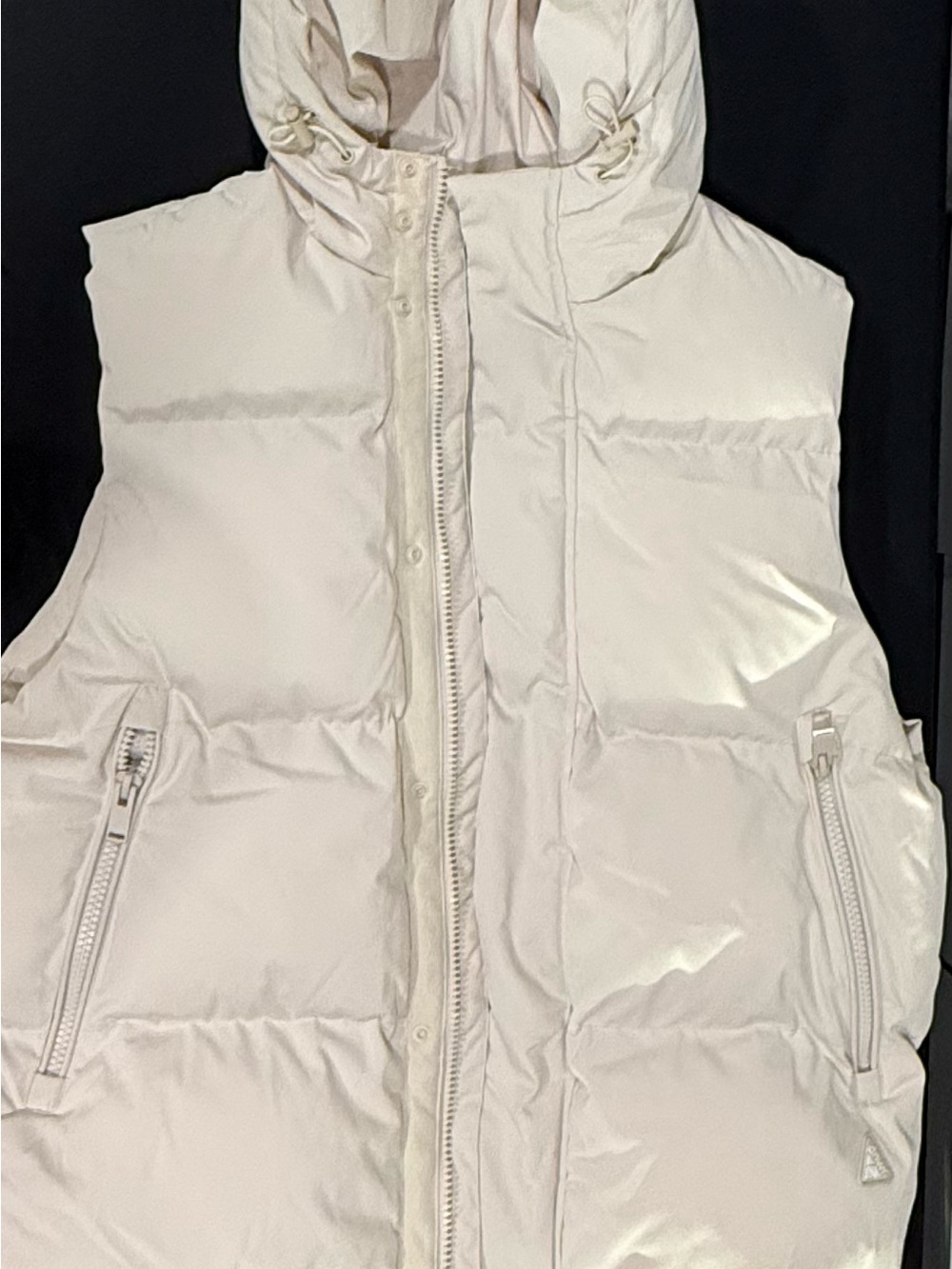 Zara Mens Ivory Quilted Hooded Puffer Vest
